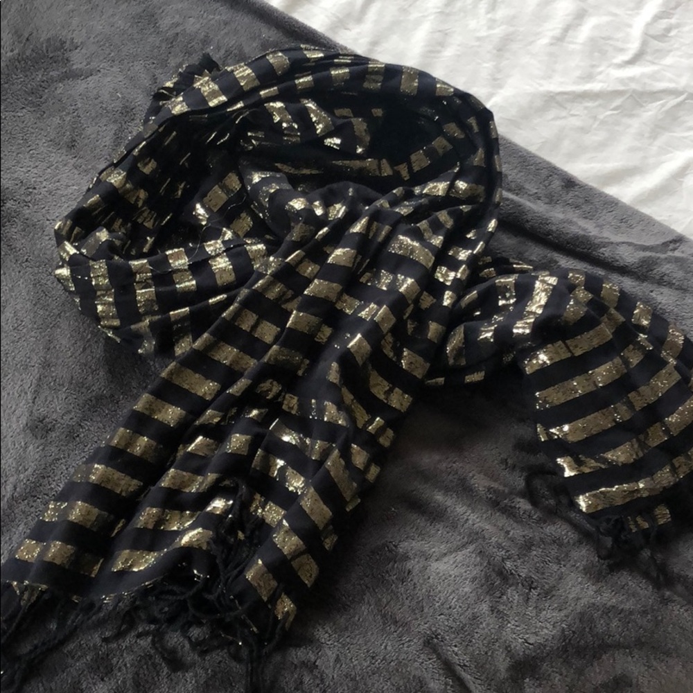 Black & Gold striped Scarf